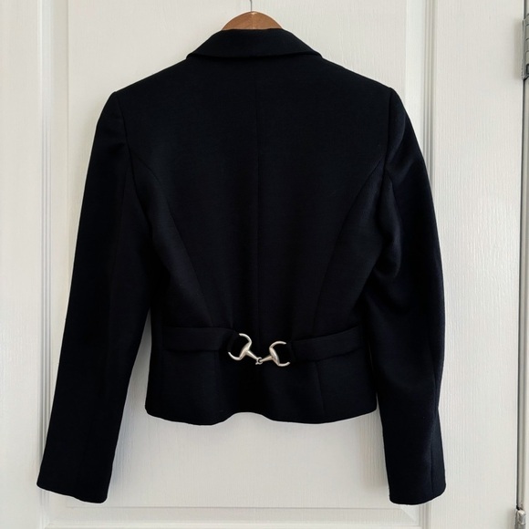 Sandro Paris Cropped Horsebit Jacket 38 US 6 Black - Picture 4 of 9